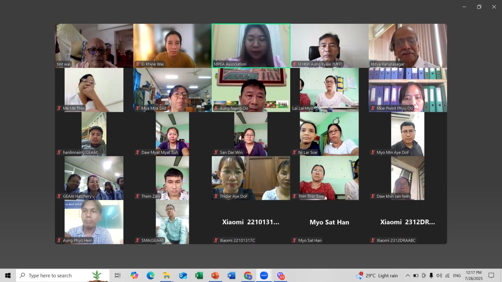 Training Course on Strenghten Capacity for Surveillance, Monitoring and Diagnosis of Fish Diseases to update WOAH Platform by Myanmar